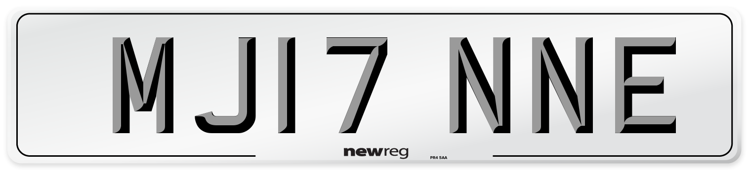 MJ17 NNE Number Plate from New Reg